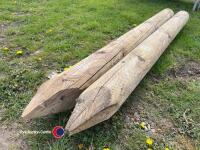 2 x 2.4m x 200mm diameter fencing gate posts - 2