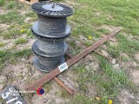 3 x electric fence reels with post
