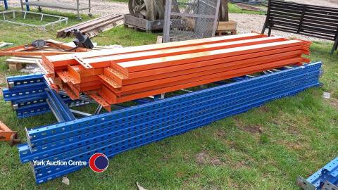 3 bays of pallet racking, 12ft high with shelves