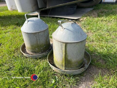2 x chicken/hen water feeders