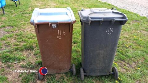 2 x wheelie bins