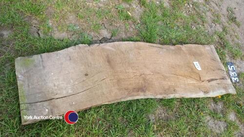 Oak slab, approx 61in long, 17in wide, 2in thick