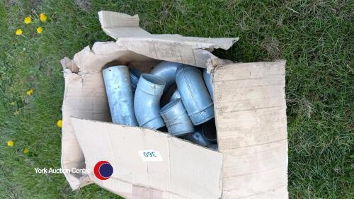 Box of galvanised pipe fittings, new