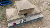 4 x reclaimed Yorkshire stone pier caps