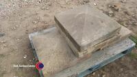 4 x reclaimed Yorkshire stone pier caps - 2