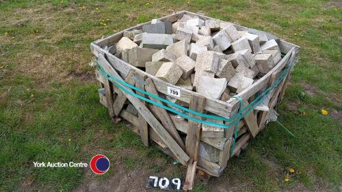 Bags of granite cobbles