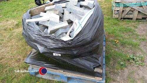Bags of granite cobbles