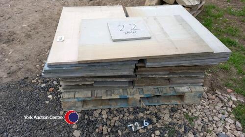 Pallets of reclaimed sandstone