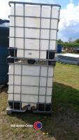 2 x 1000L IBC clean with cage for storing water