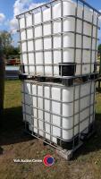 2 x 1000L IBC clean with cage for storing water - 2