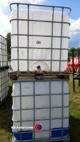 2 x 1000L IBC clean with cage for storing water