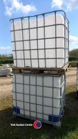 2 x 1000L IBC clean with cage for storing water - 3