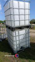 2 x 1000L IBC clean with cage for storing water - 2