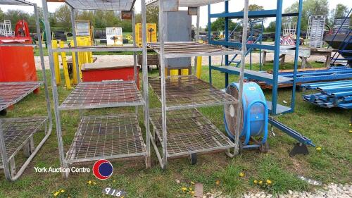 2 steel racks on wheels