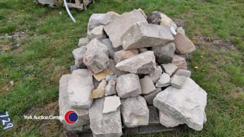 Pallets of reclaimed sandstone