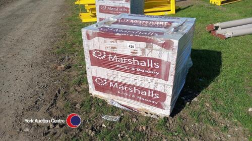Pallet of new masonry bricks