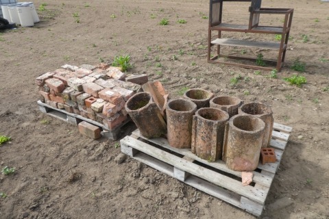 Clay pipes and reclaimed bricks