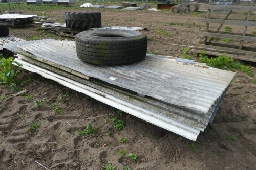 Pallet of mixed corregated roof sheets