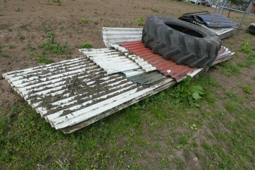Pallet of mixed corregated roofing sheets