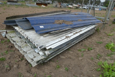 Pallet of mixed corregated roofing sheets