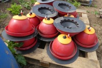 Pallet and bucket of hanging poultry drinkers - 2