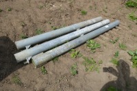 3 x galvanised gate posts, 1 x 6ft and 2 x 2m long - 2