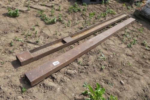 2 x forklift extension tines, approx 10ft