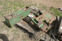 3 x John Deere weights and John Deere front tombstone