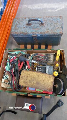 Car creeper and 2 boxes of tools