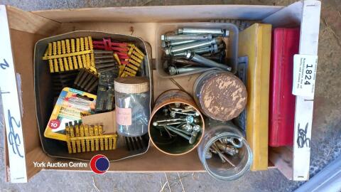 Miscellaneous box of bolts and screws etc