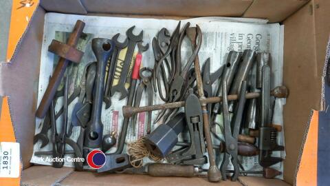 Box of vintage tools