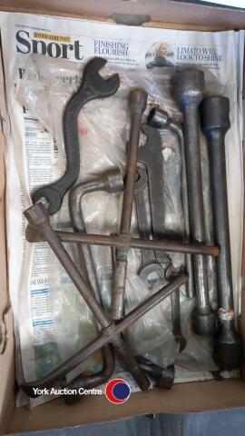 Box of assorted workshop tools