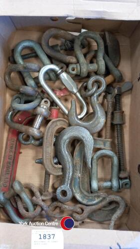Assortment of clamps and D links