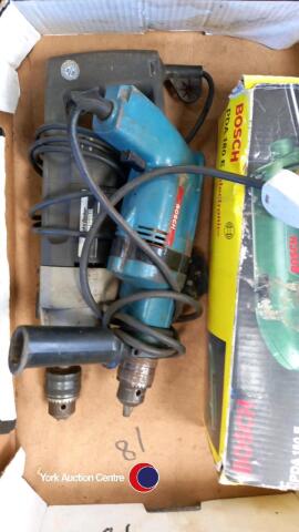 2 x electric corded drills and electric sander