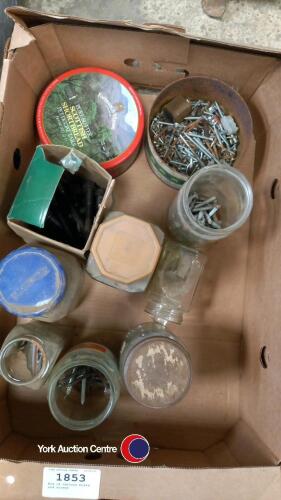Box of various bolts and screws