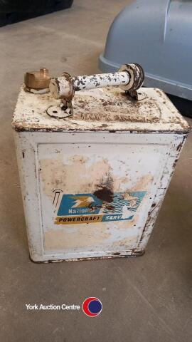 2 gallon National can with brass top