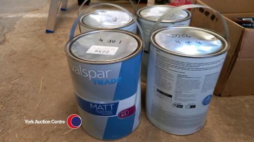 4 x 5L tins Valspar matt interior wall and ceiling paint