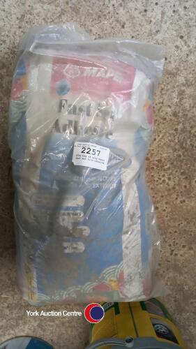 20kg bag of grey Mapei fast set tile adhesive