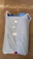 2 x blue tarpaulins, 5m x 3.3m