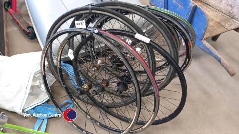 5 x racing bike wheels by Fulcrum, Mavic etc