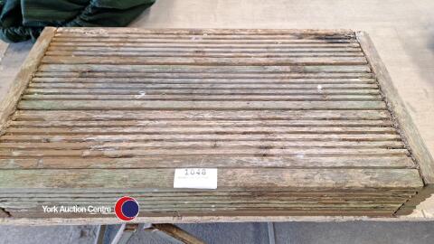 Wooden hot tub step.
