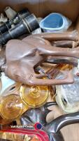 2 x boxes of assorted ornaments and clocks - 2