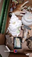 2 x boxes of household items including ornaments and bread bin - 2