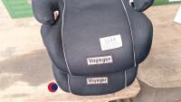 2 Voyager children's car booster seats plus umbrellas, boxed window blind and original pastel painting by V Cartman