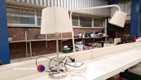 Angled desk lamp plus bedside table lamp