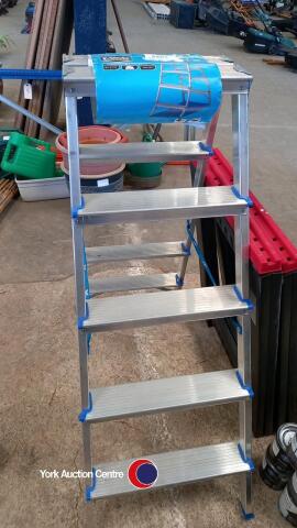 Pair of MacAllister double sided step ladders, new