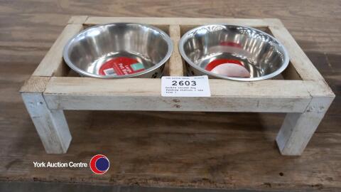 Double raised dog feeding station ( new tins )