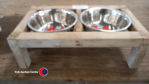 Double raised dog feeding station ( new tins )