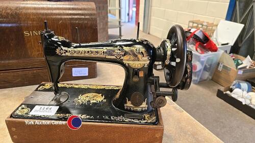 Vintage Singer hand crank sewing machine