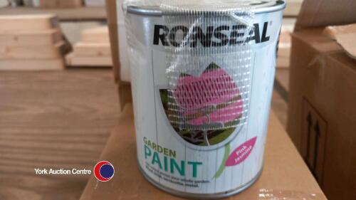 Quantity of Ronseal pink garden paint